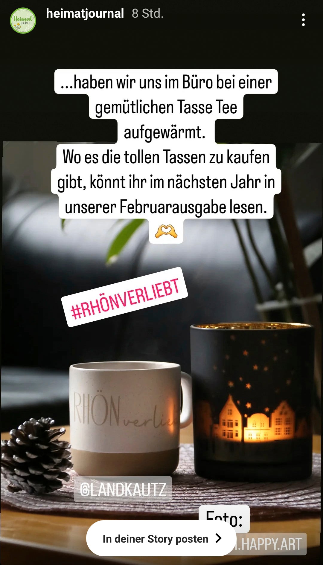 "RHÖNverliebt" Handgetöpferte Tasse