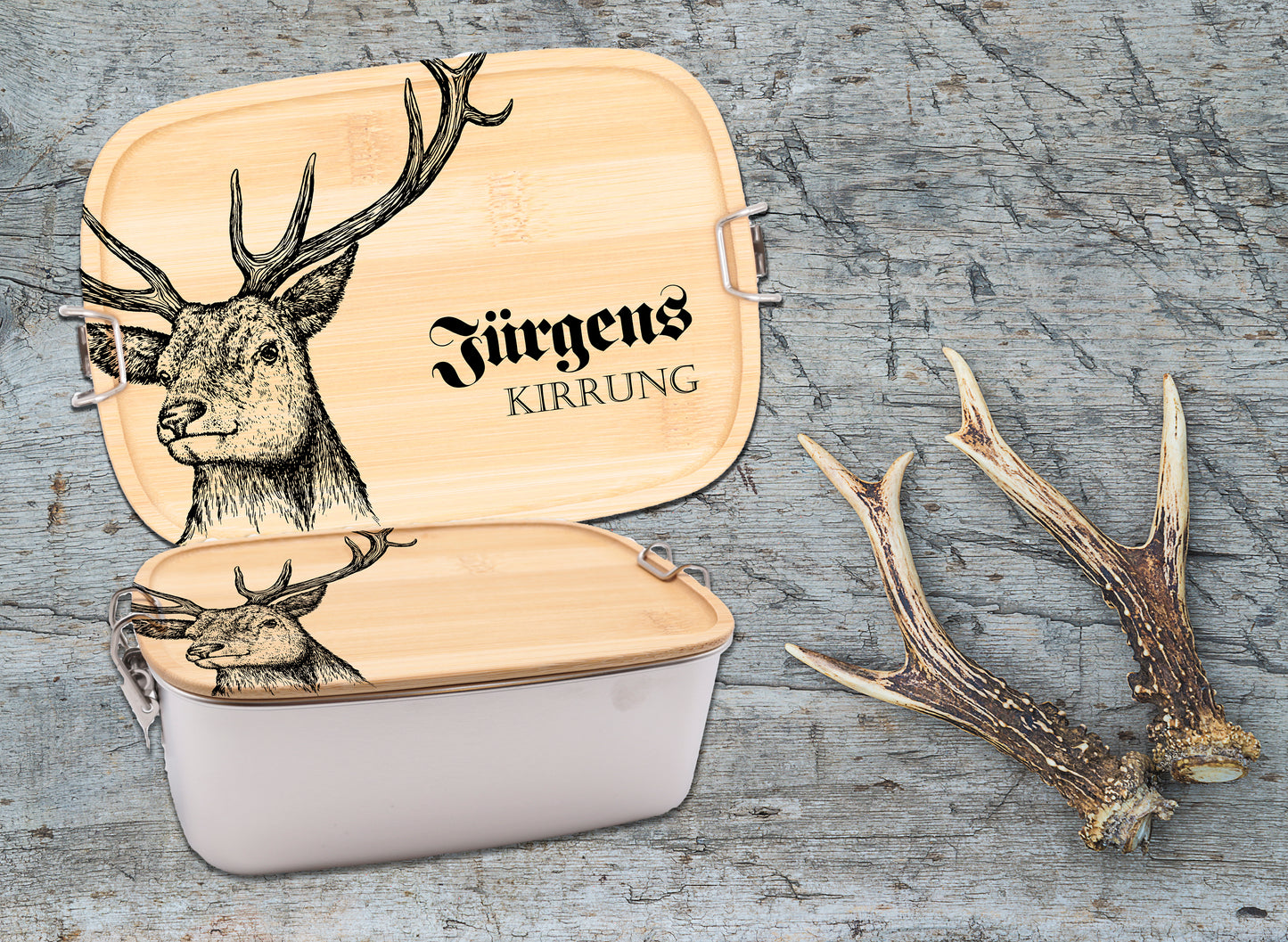 Die Brotdose mit "Hirsch Gravur" für Jäger