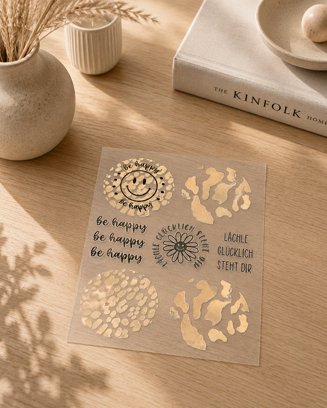 Rub-On Sticker Leo beige/gold