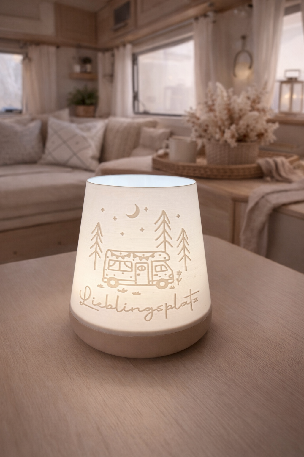 3D-Druckdatei - Windlicht - Lieblingsplatz Wohnmobil