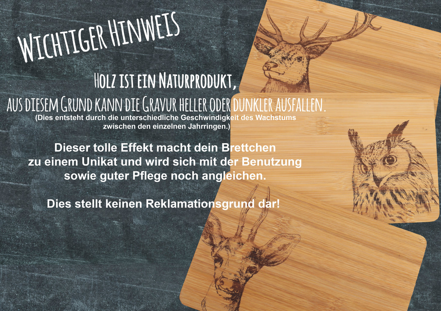 Das Frühstücksbrett aus Bambus für Jäger