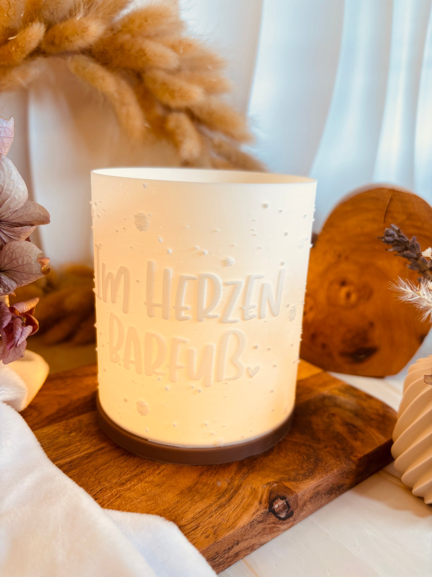3D-Druckdatei - Windlicht - Im Herzen Barfuß
