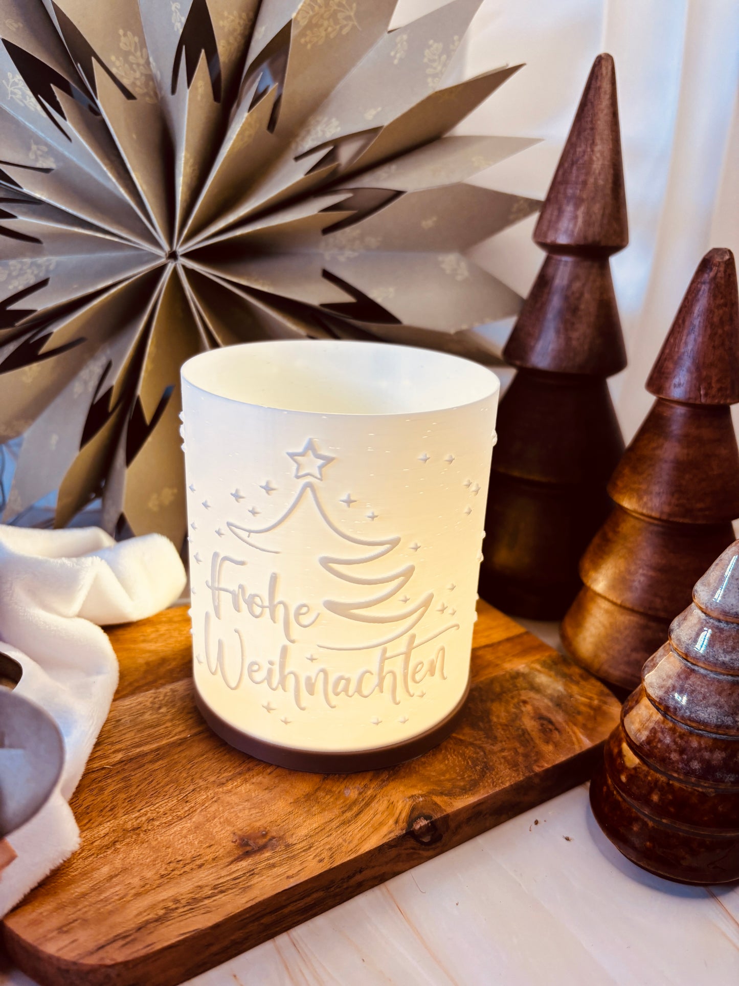 3D-Druckdatei - Windlicht - Frohe Weihnachten