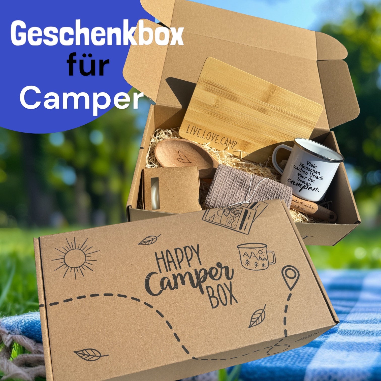 geschenk camping Camping Geschenkbox "Happy Camper" – Landkautz