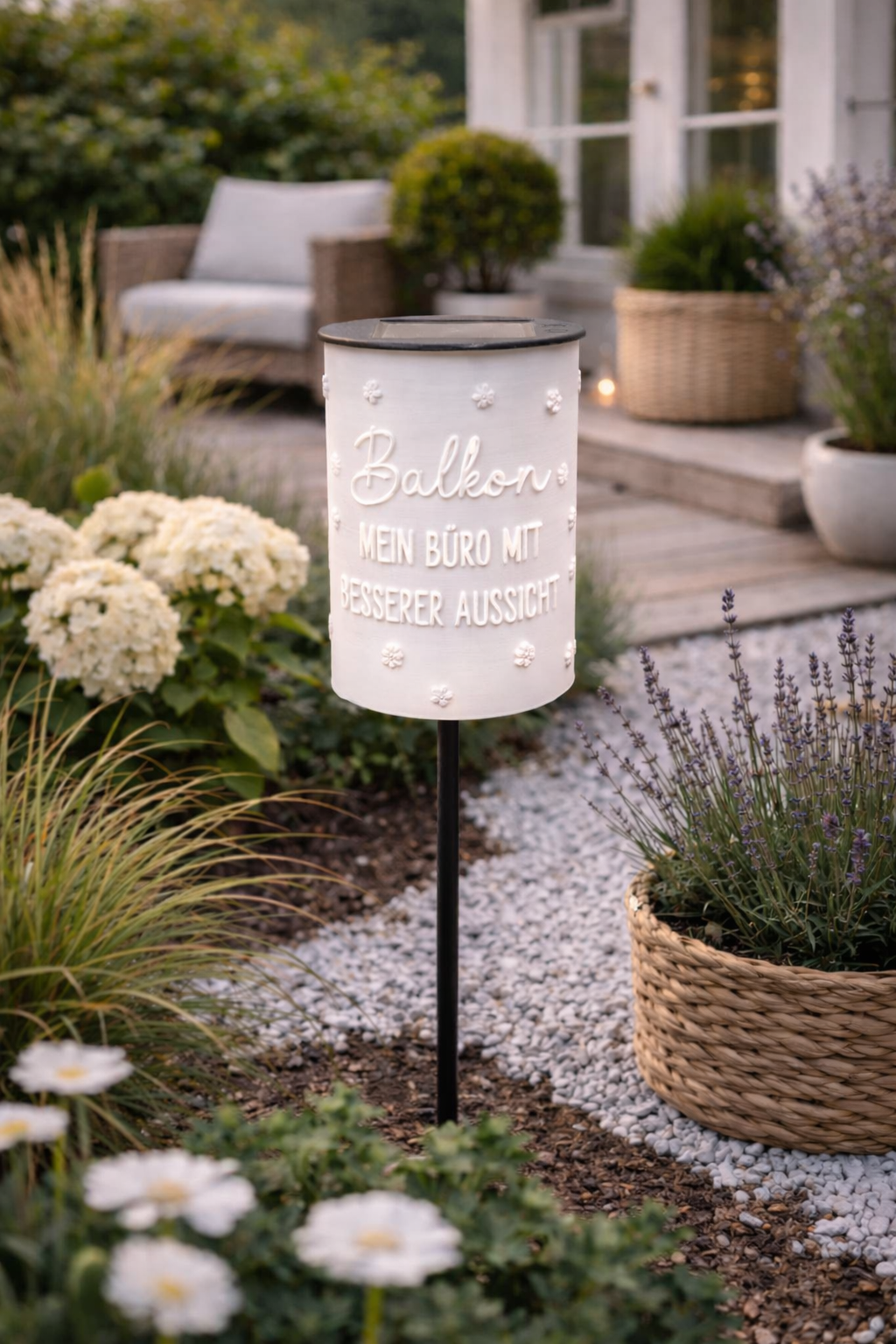 3D-Druckdatei - Windlicht - Balkon mein Büro mit besserer Aussicht - STL + 3MF - Deko Solarlampe - Garten - LED-Licht
