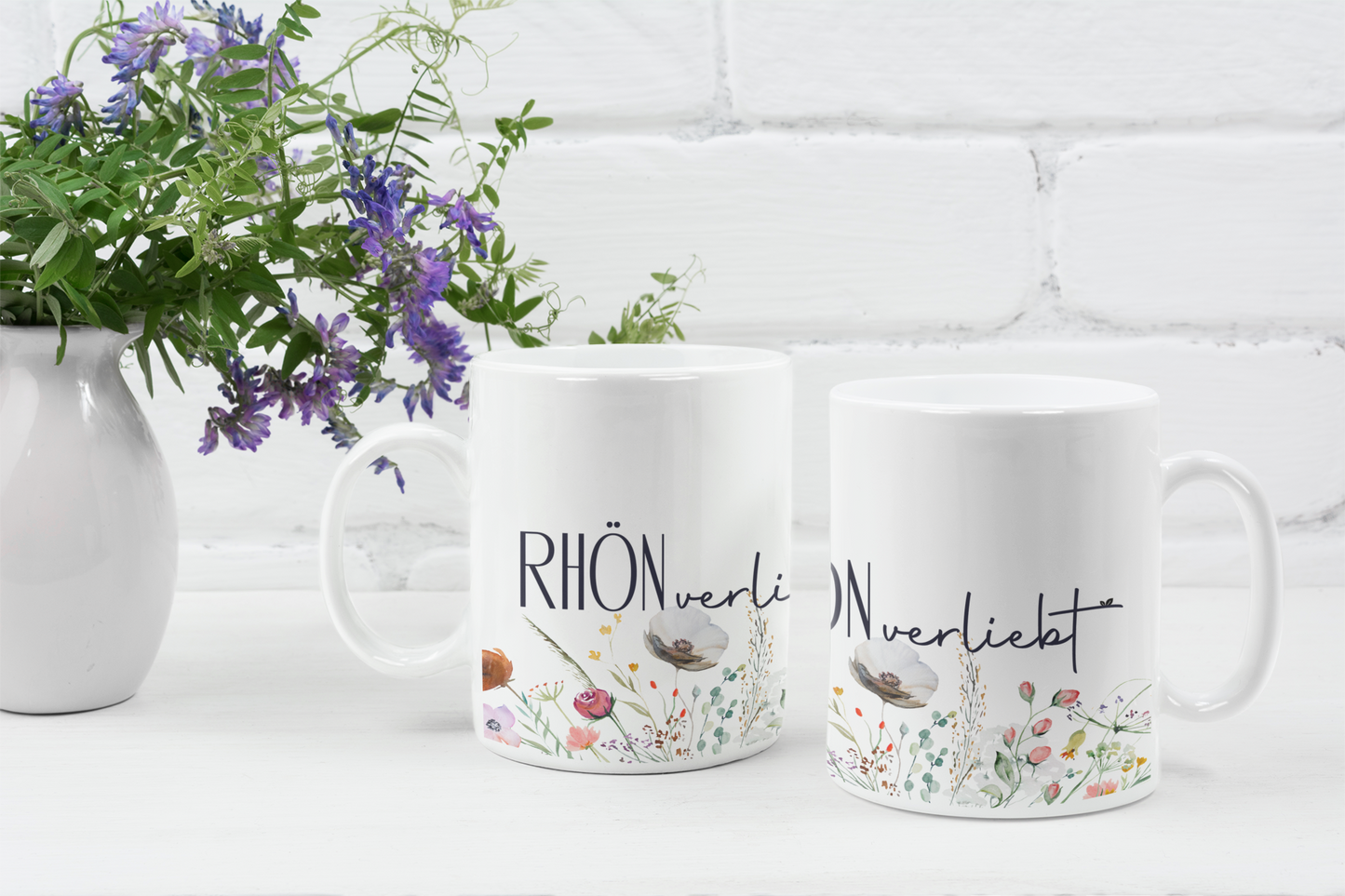 "RHÖNverliebt" Tasse mit bunter Blumenwiese in Keramik