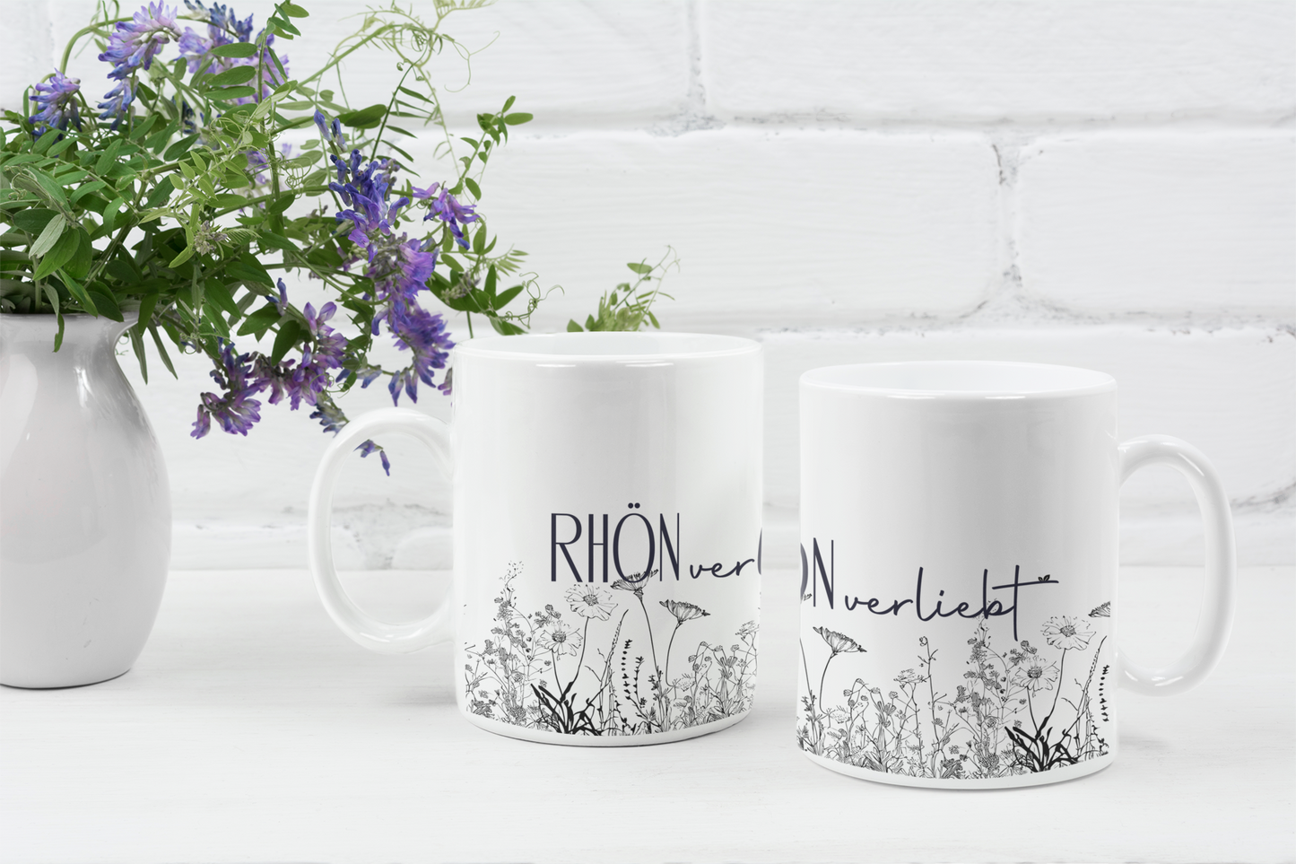 "RHÖNverliebt" Tasse mit Blumenwiese in Keramik