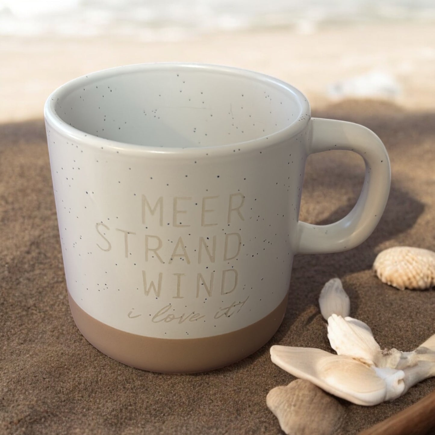 Handgetöpferte Tasse Strand & Meer