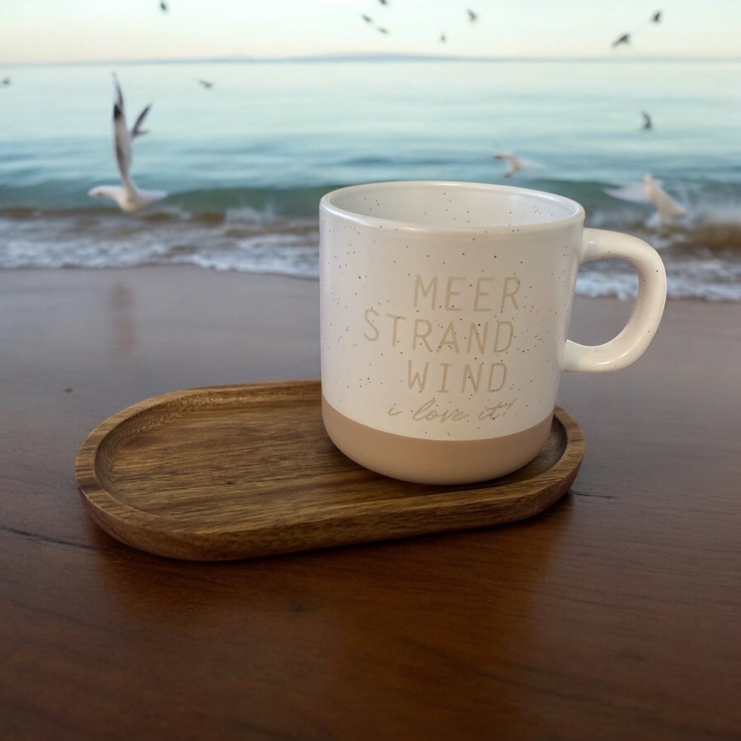 Handgetöpferte Tasse Strand & Meer
