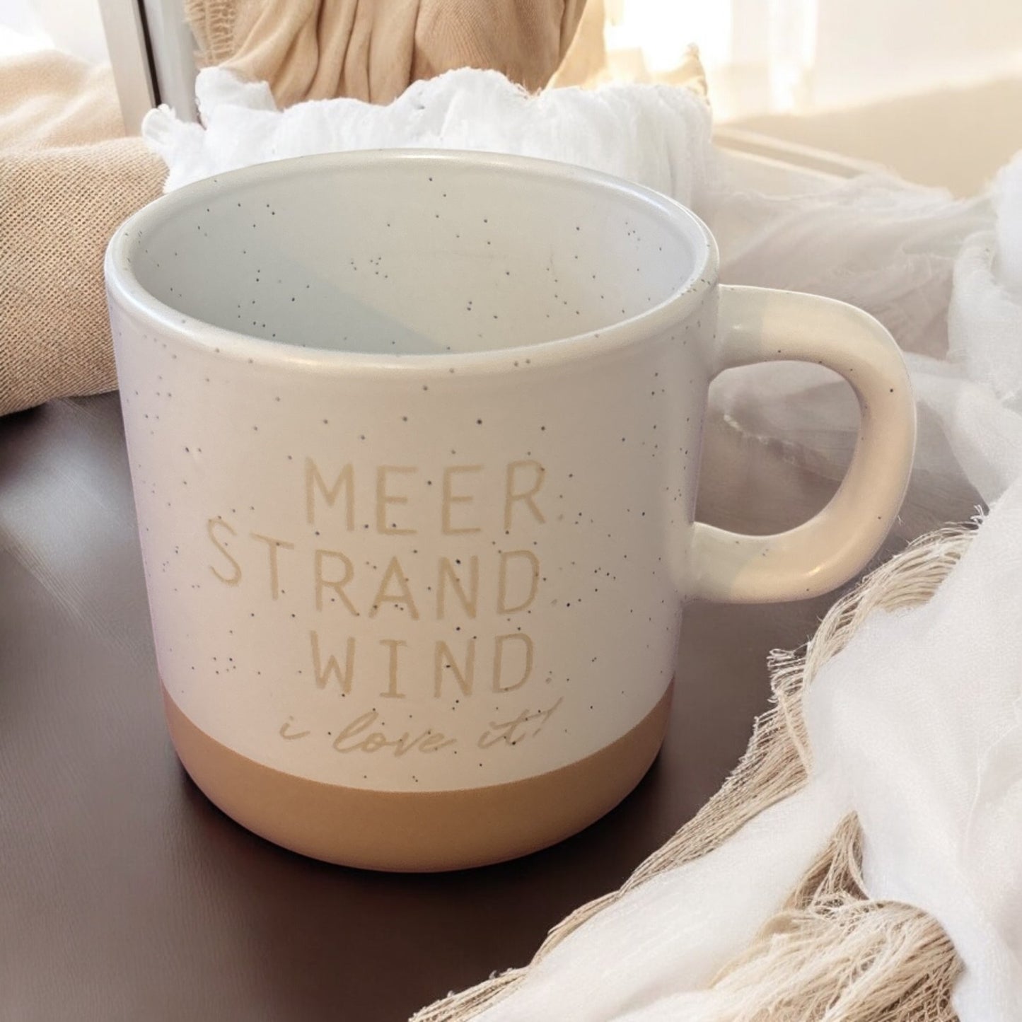 Handgetöpferte Tasse Strand & Meer