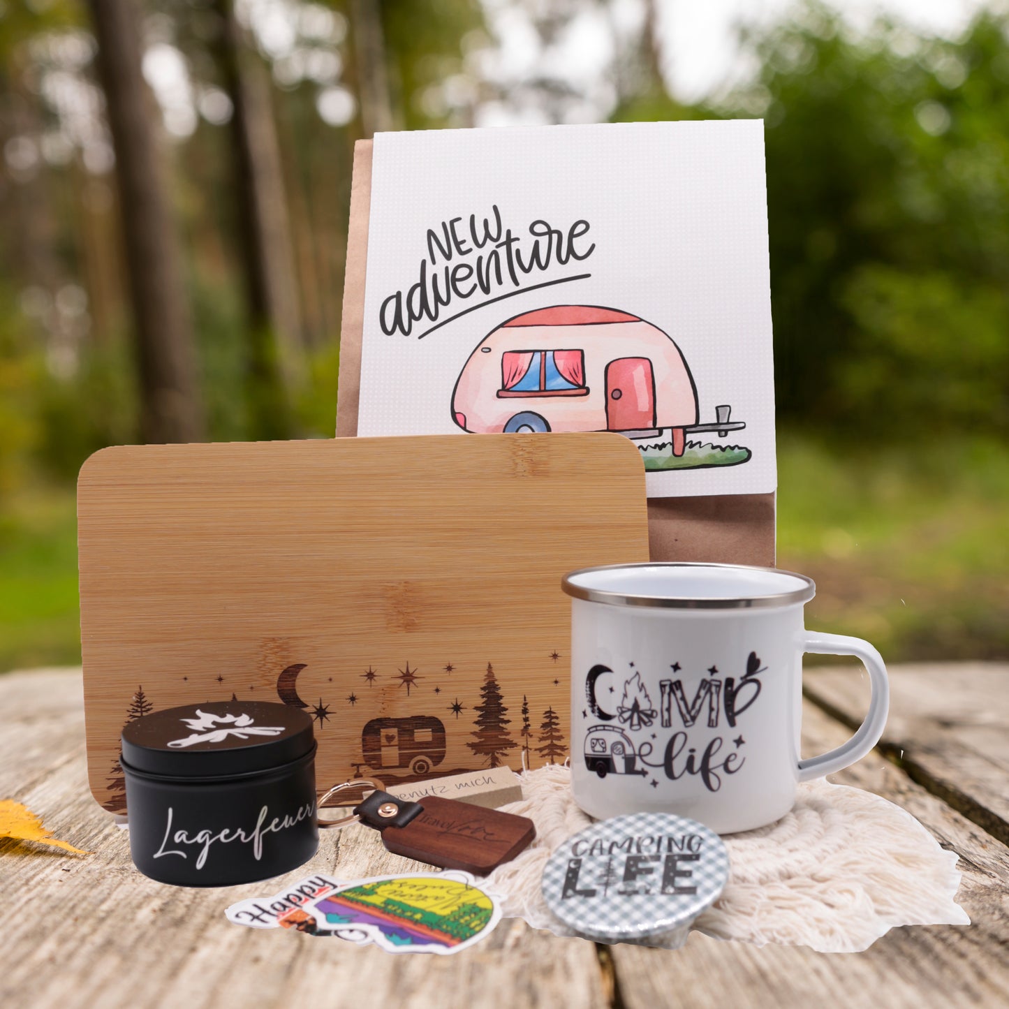 Camping Geschenktüte "Wohnwagen"