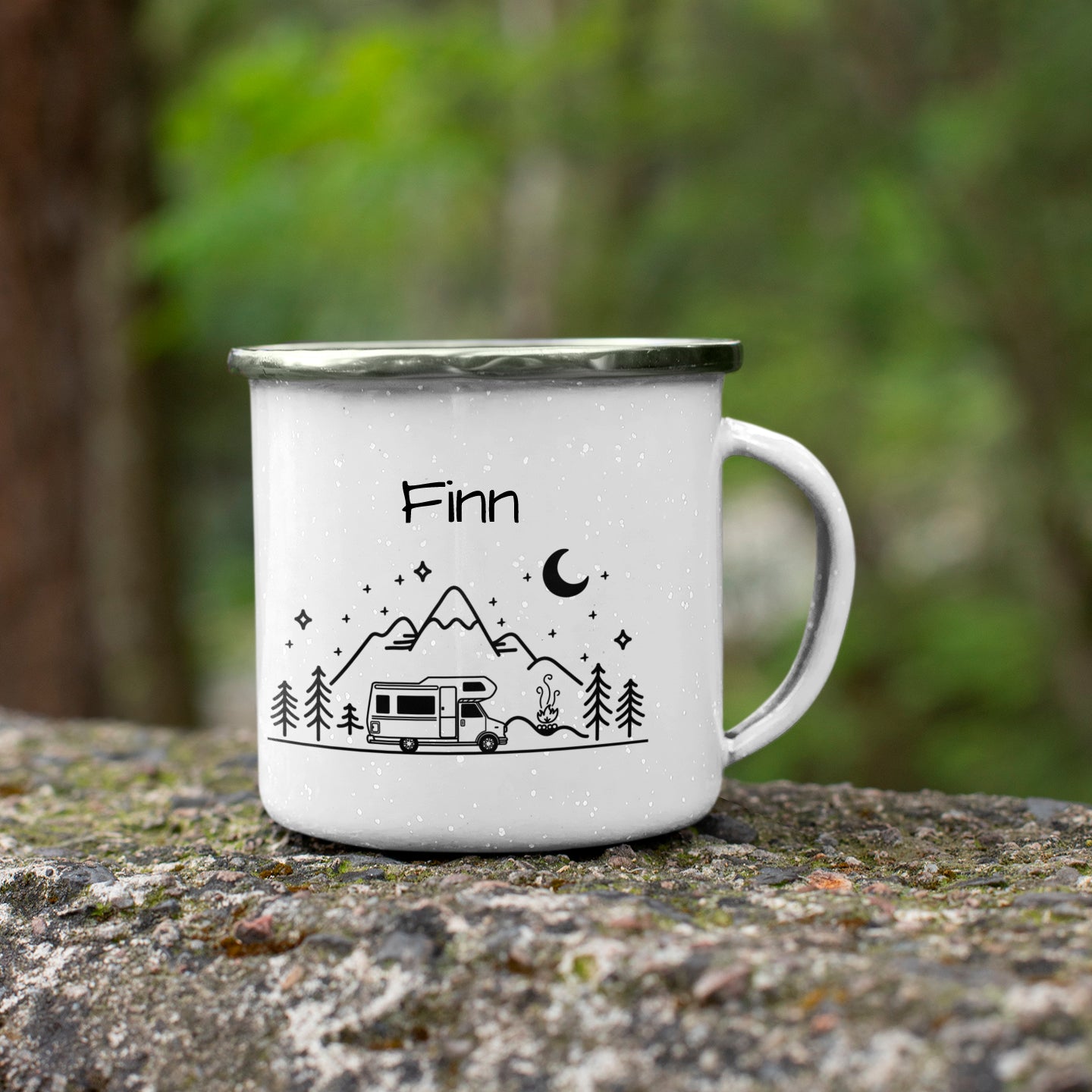 "Wohnmobil" personalisiert Emailletasse