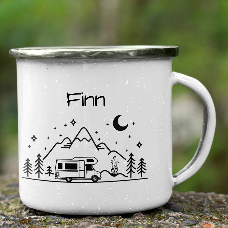 "Wohnmobil" personalisiert Emailletasse