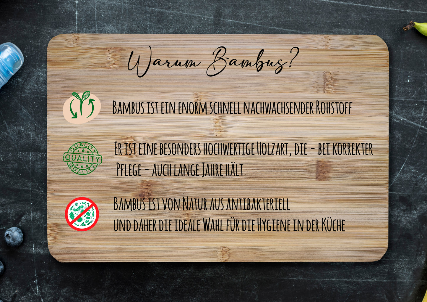 Das Frühstücksbrett aus Bambus für Jäger
