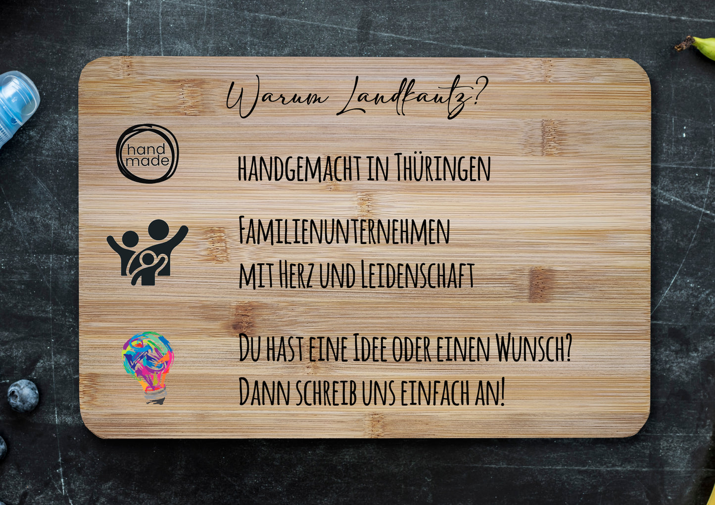 Das Frühstücksbrett aus Bambus für Jäger