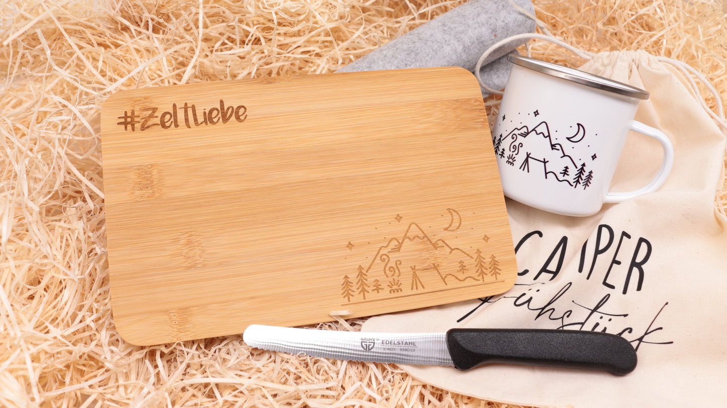 Camping Geschenktüte "Zelt Frühstück"