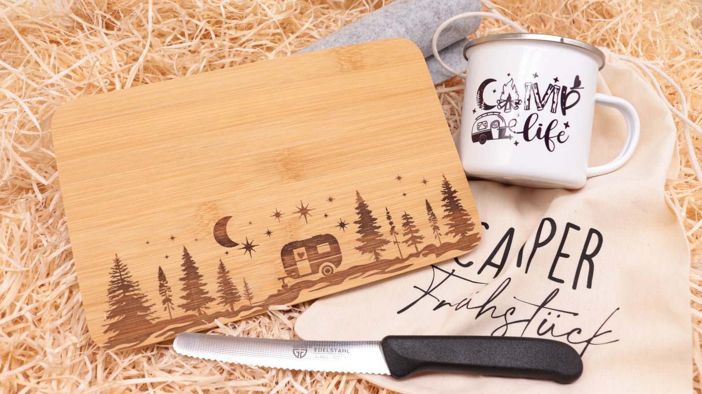 Camping Geschenktüte "Wohnwagen Frühstück"