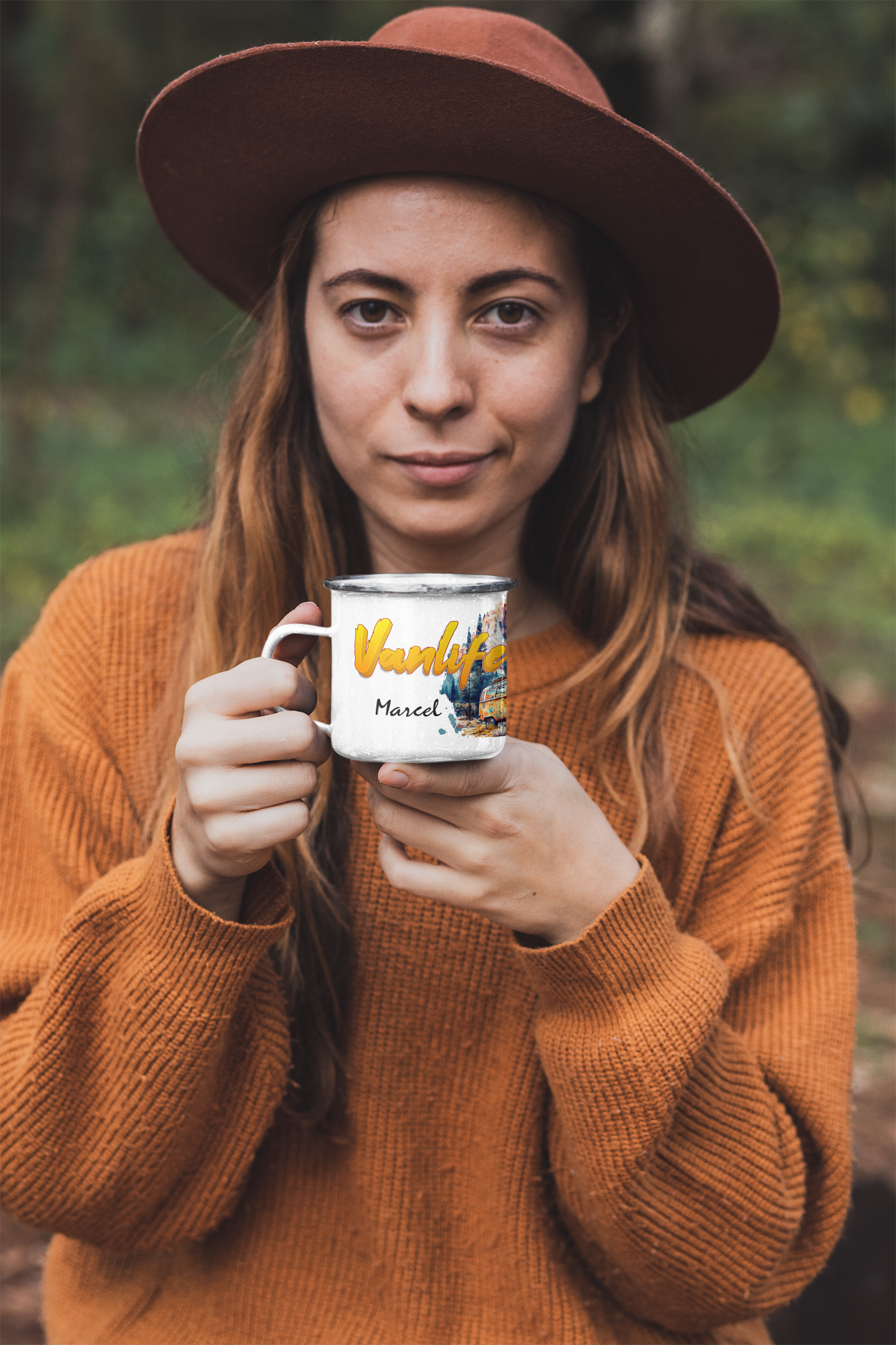 "Vanlife" personalisiert Emailletasse