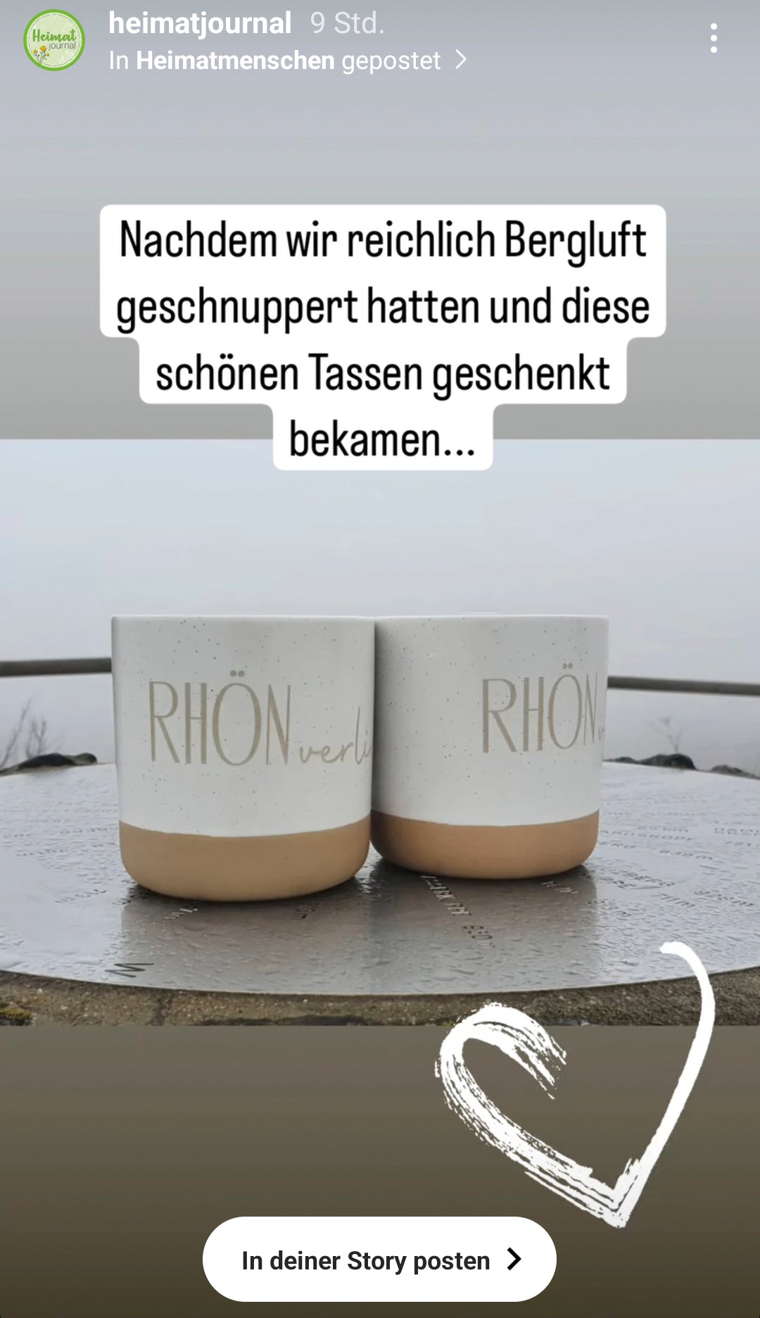 "RHÖNverliebt" Handgetöpferte Tasse