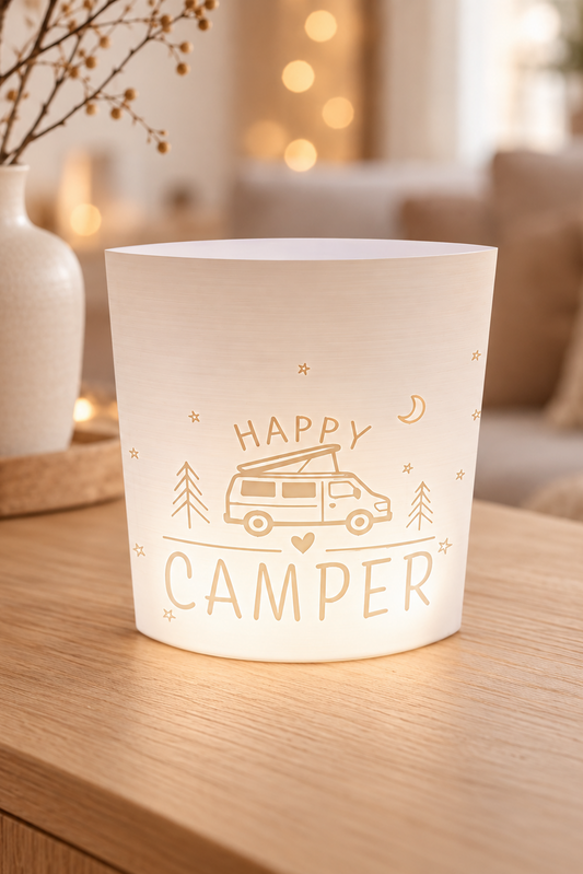 3D-Druckdatei  Windlicht "happy camper aufstelldach"
