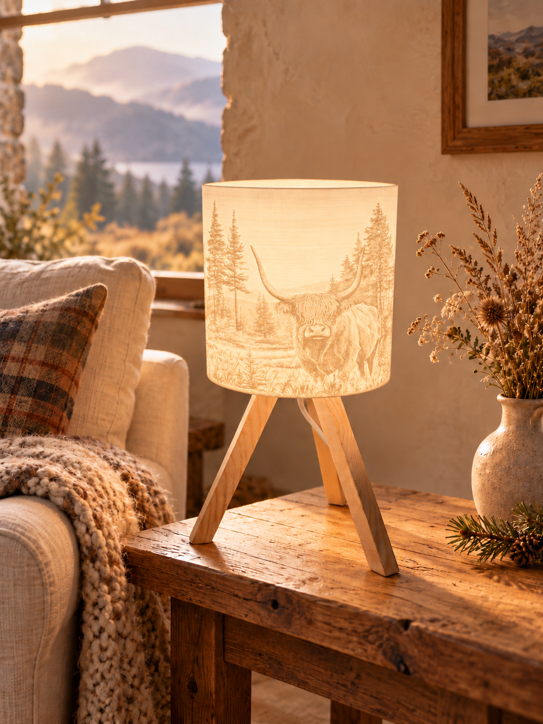 3D-Druckdatei - Lampe - für LED Lampenfassung mit Sockel - Hochlandrinder