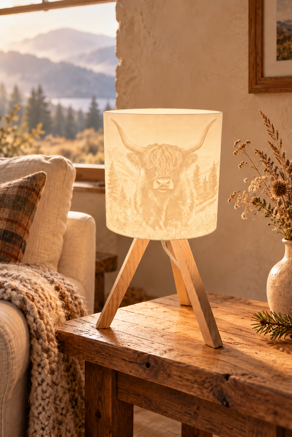 3D-Druckdatei - Lampe - für LED Lampenfassung mit Sockel - Hochlandrinder