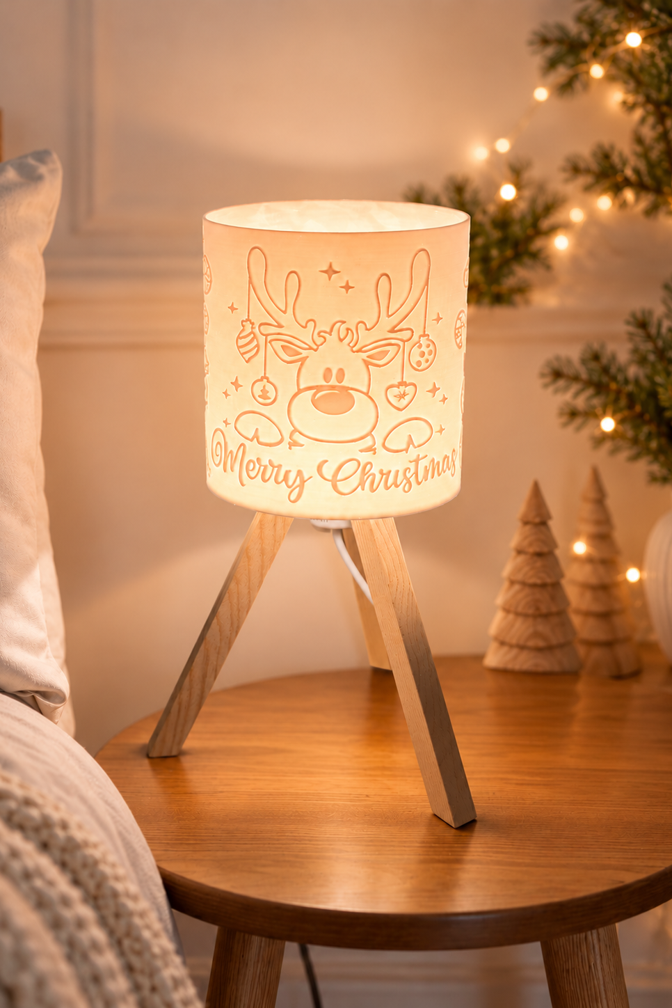 3D-Druckdatei - Lampe - für LED Lampenfassung mit Sockel - Rentier
