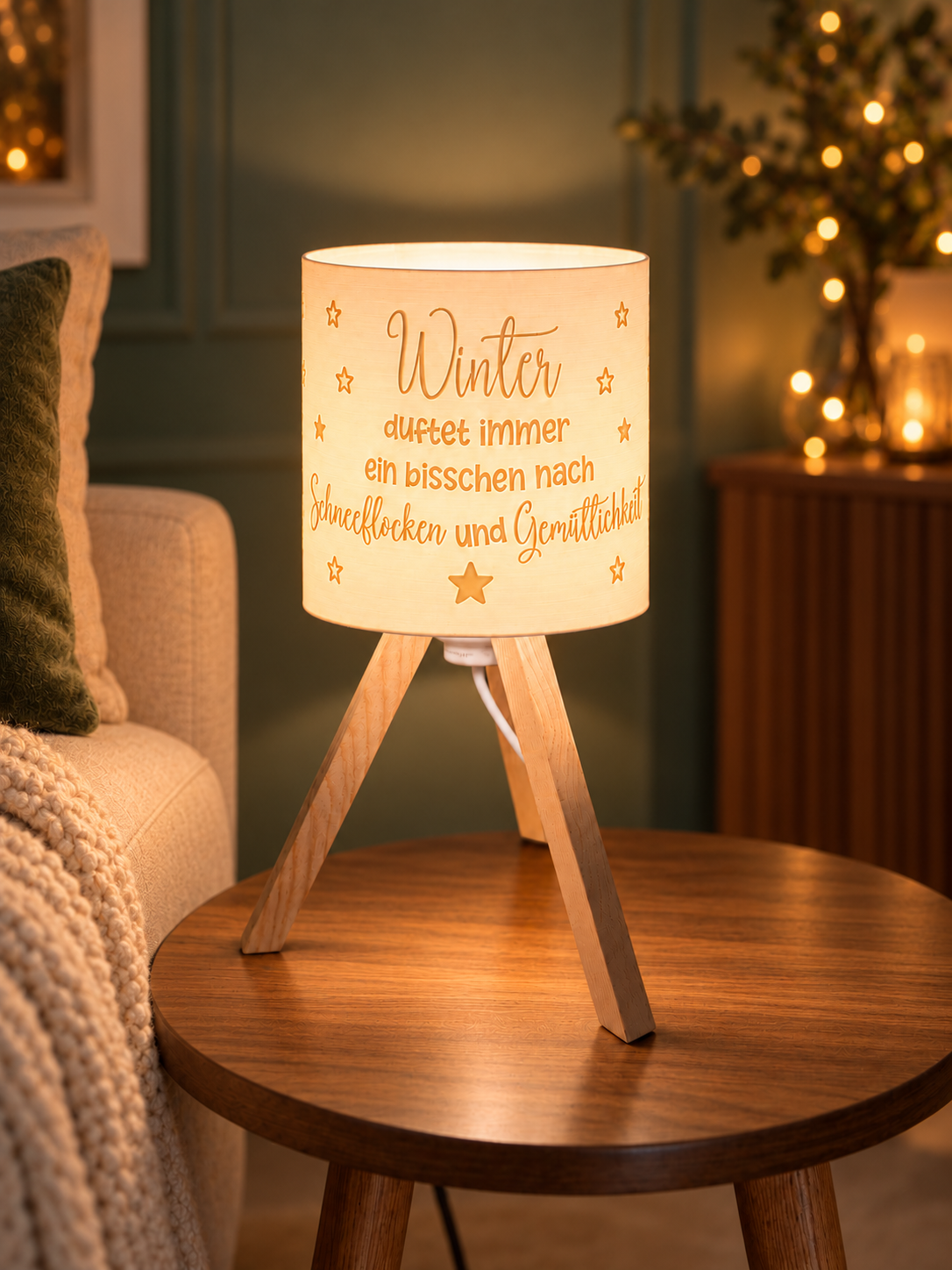 3D-Druckdatei - Lampe - für LED Lampenfassung mit Sockel - Winter duftet