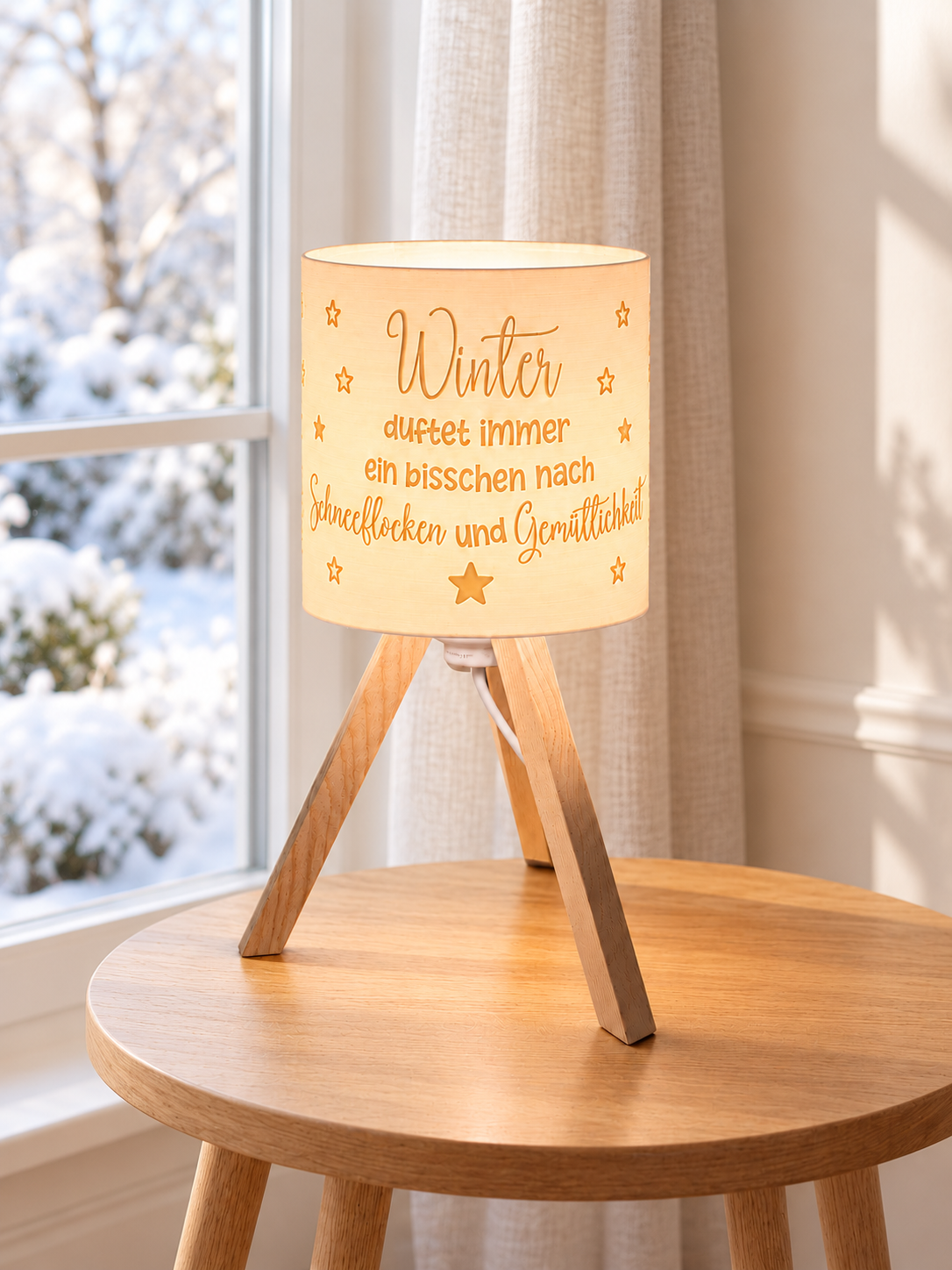 3D-Druckdatei - Lampe - für LED Lampenfassung mit Sockel - Winter duftet