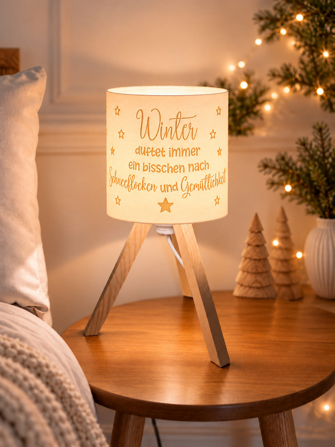 3D-Druckdatei - Lampe - für LED Lampenfassung mit Sockel - Winter duftet