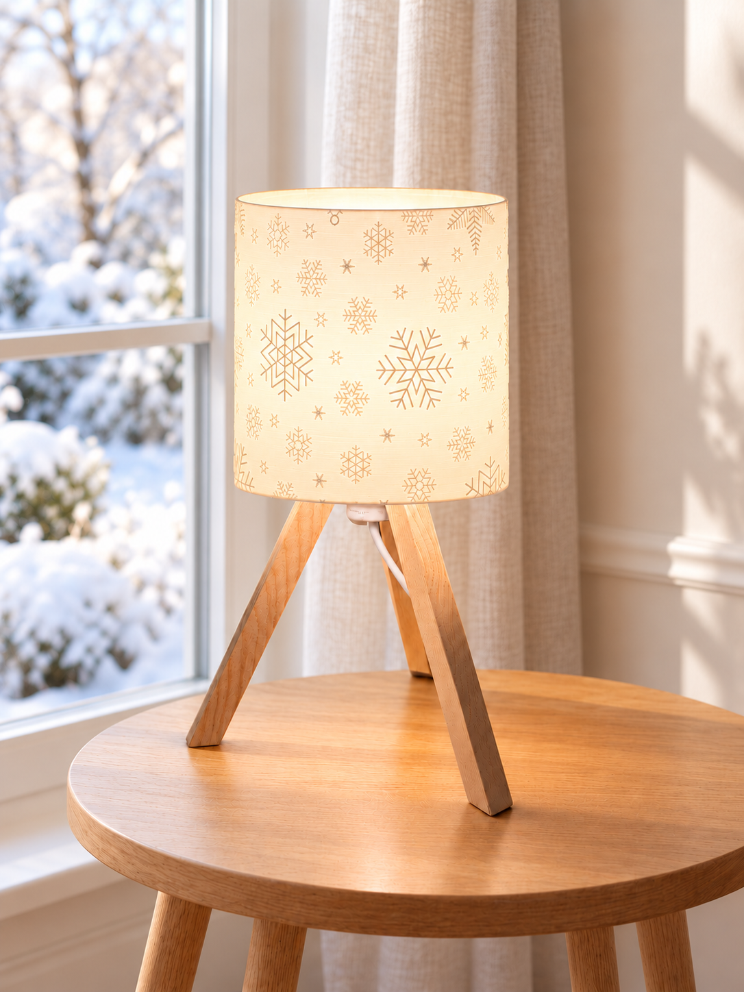 3D-Druckdatei - Lampe - für LED Lampenfassung mit Sockel - Schneeflocken
