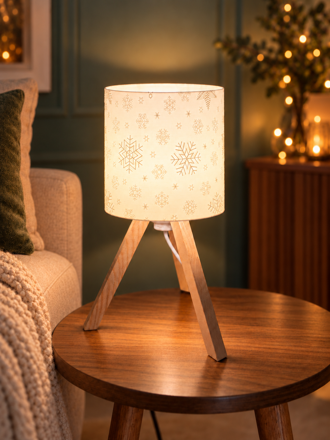 3D-Druckdatei - Lampe - für LED Lampenfassung mit Sockel - Schneeflocken