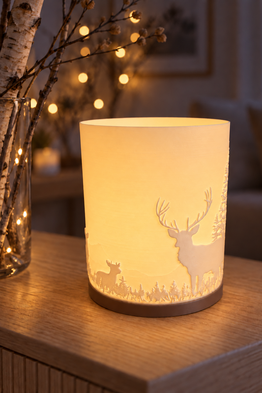 3D-Druckdatei - Windlicht - Hirschlandschaft