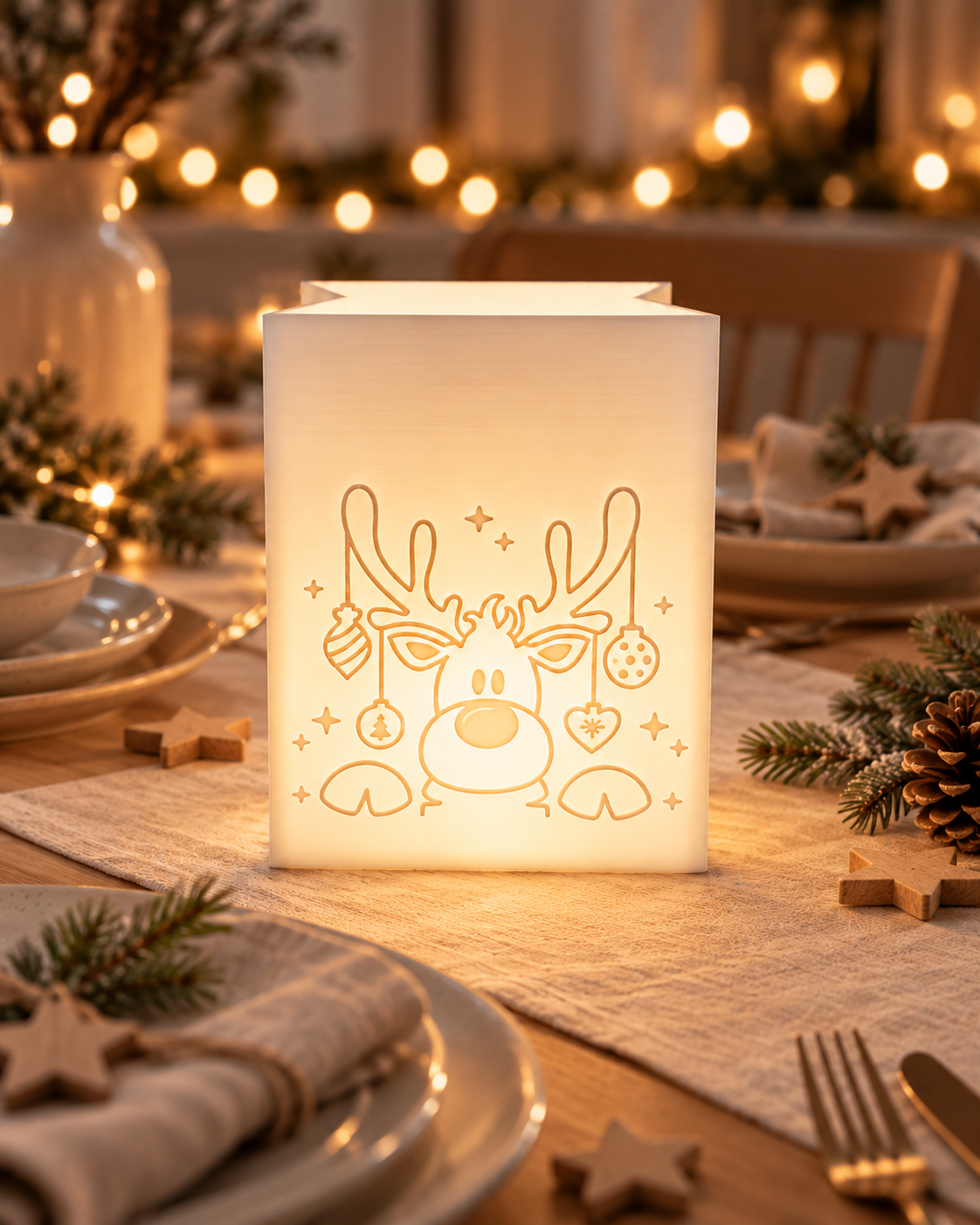 3D-Druckdatei - Windlicht - Papiertüte - Rentier