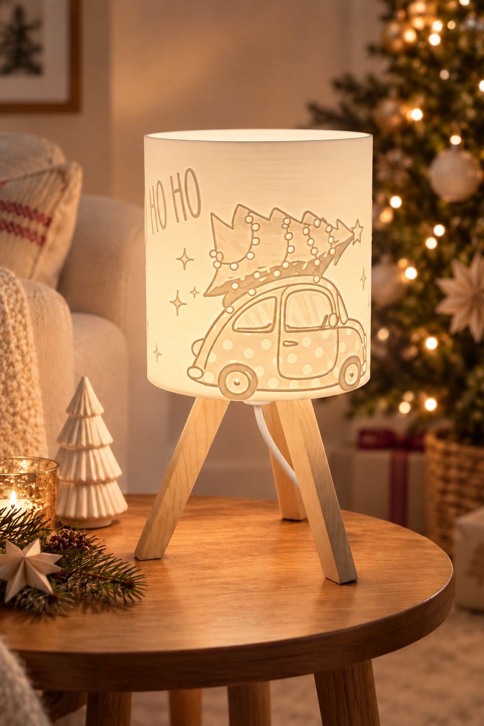 3D-Druckdatei - Lampe - für LED Lampenfassung mit Sockel - Auto Ho Ho Ho