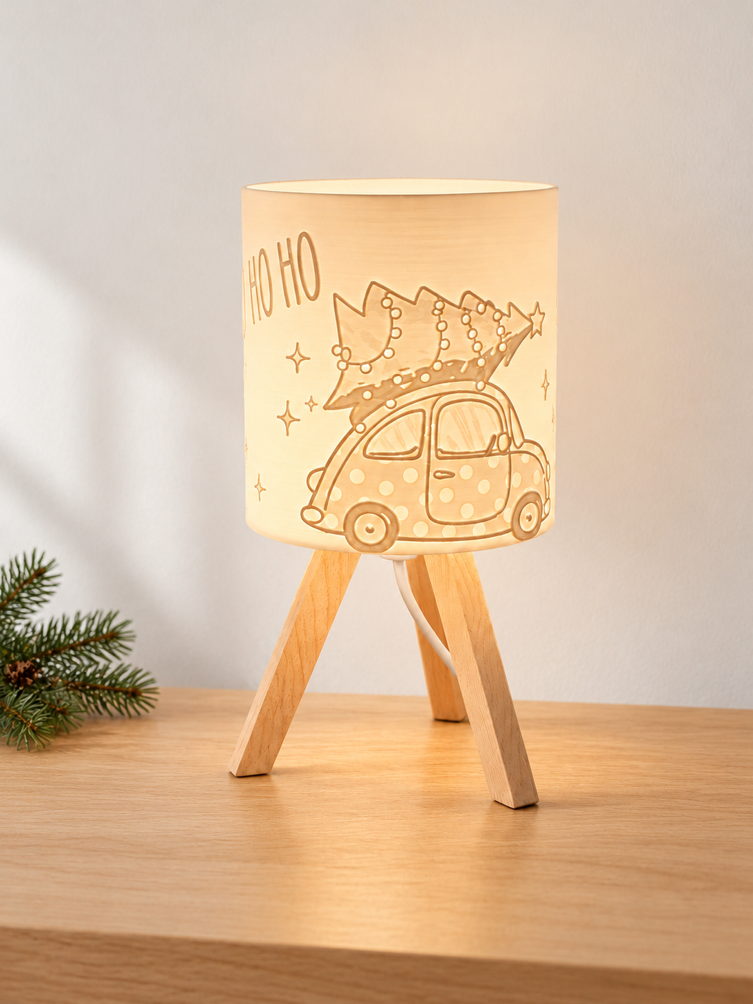 3D-Druckdatei - Lampe - für LED Lampenfassung mit Sockel - Auto Ho Ho Ho