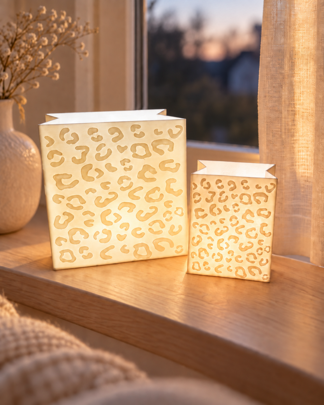 Papiertüten Windlicht Set - LEO