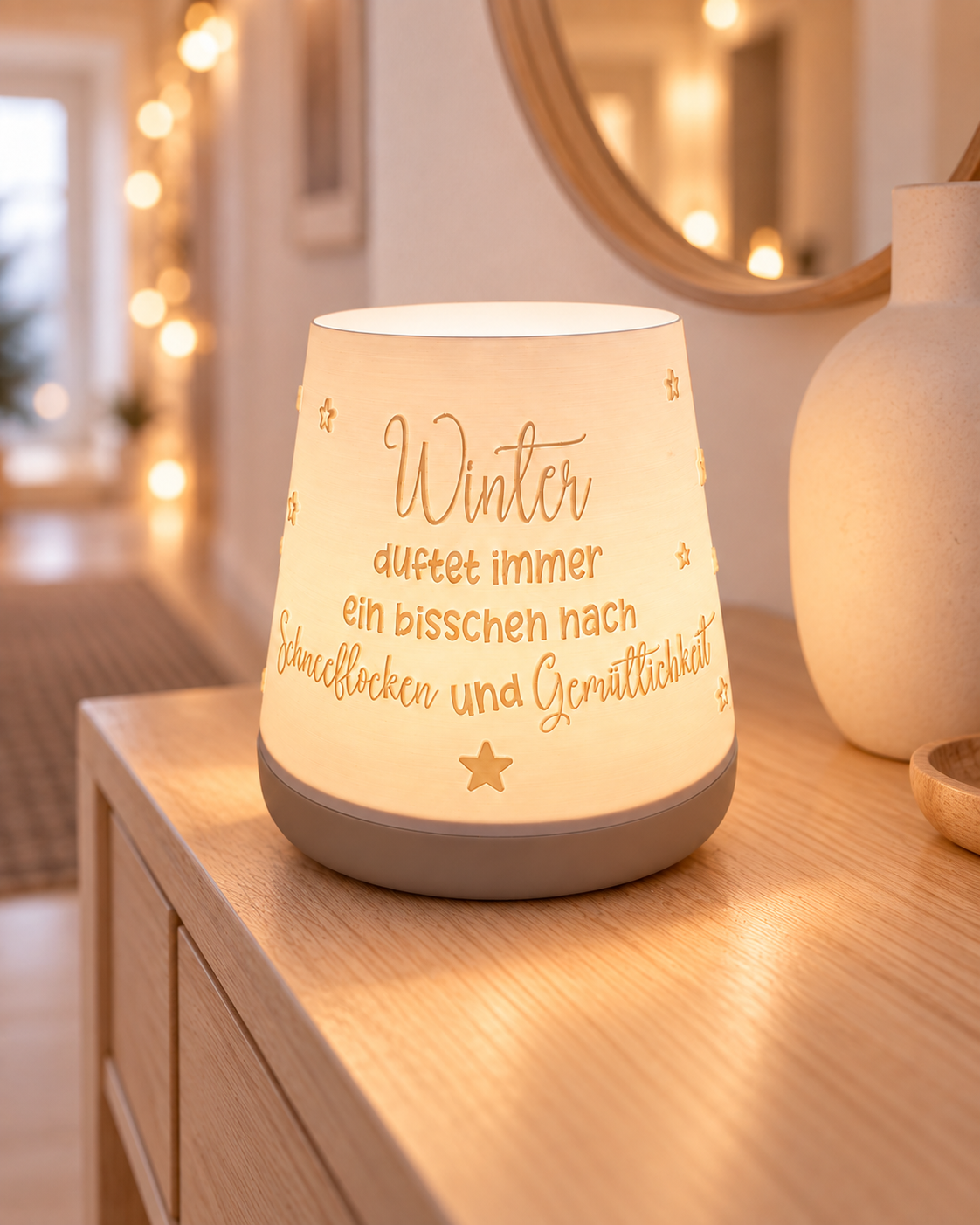 Windlicht - Winter duftet Kegel