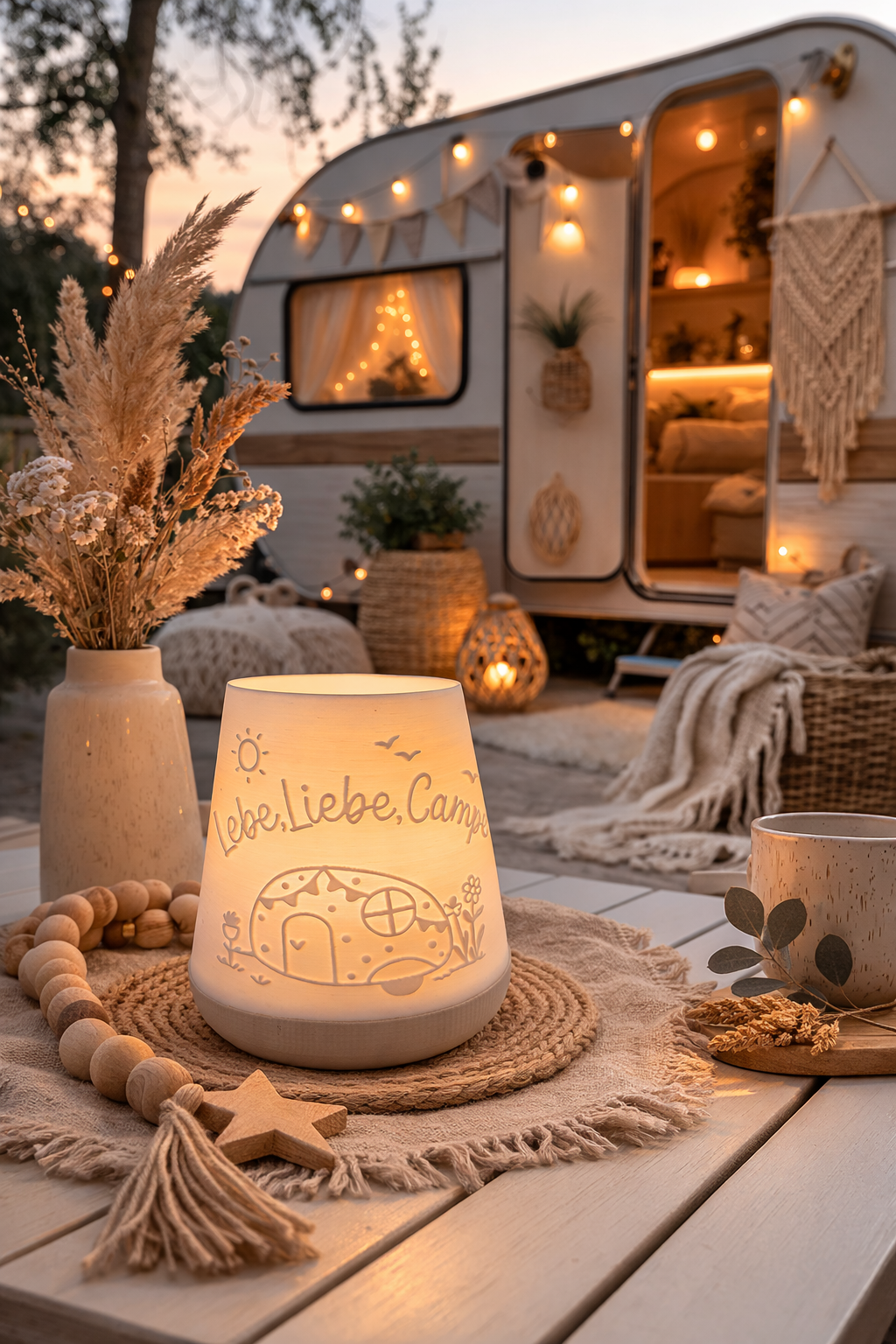 3D-Druckdatei - Windlicht - Lebe, Liebe, Campe Wowa