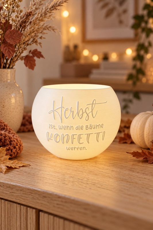 XL 3D-Druckdatei - Kugel Windlicht - Herbstkonfetti groß