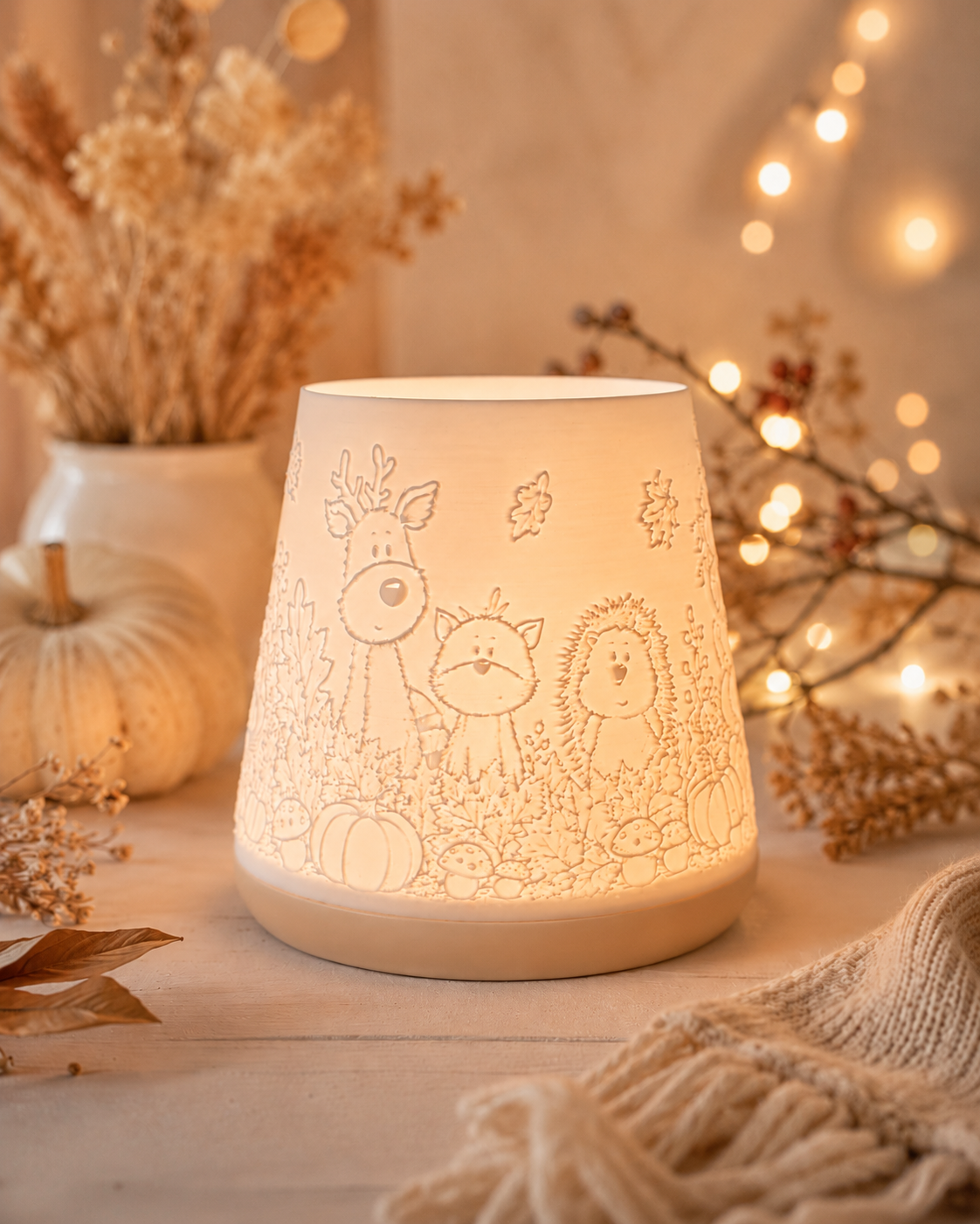 3D-Druckdatei - Windlicht - Herbsttiere Kegel