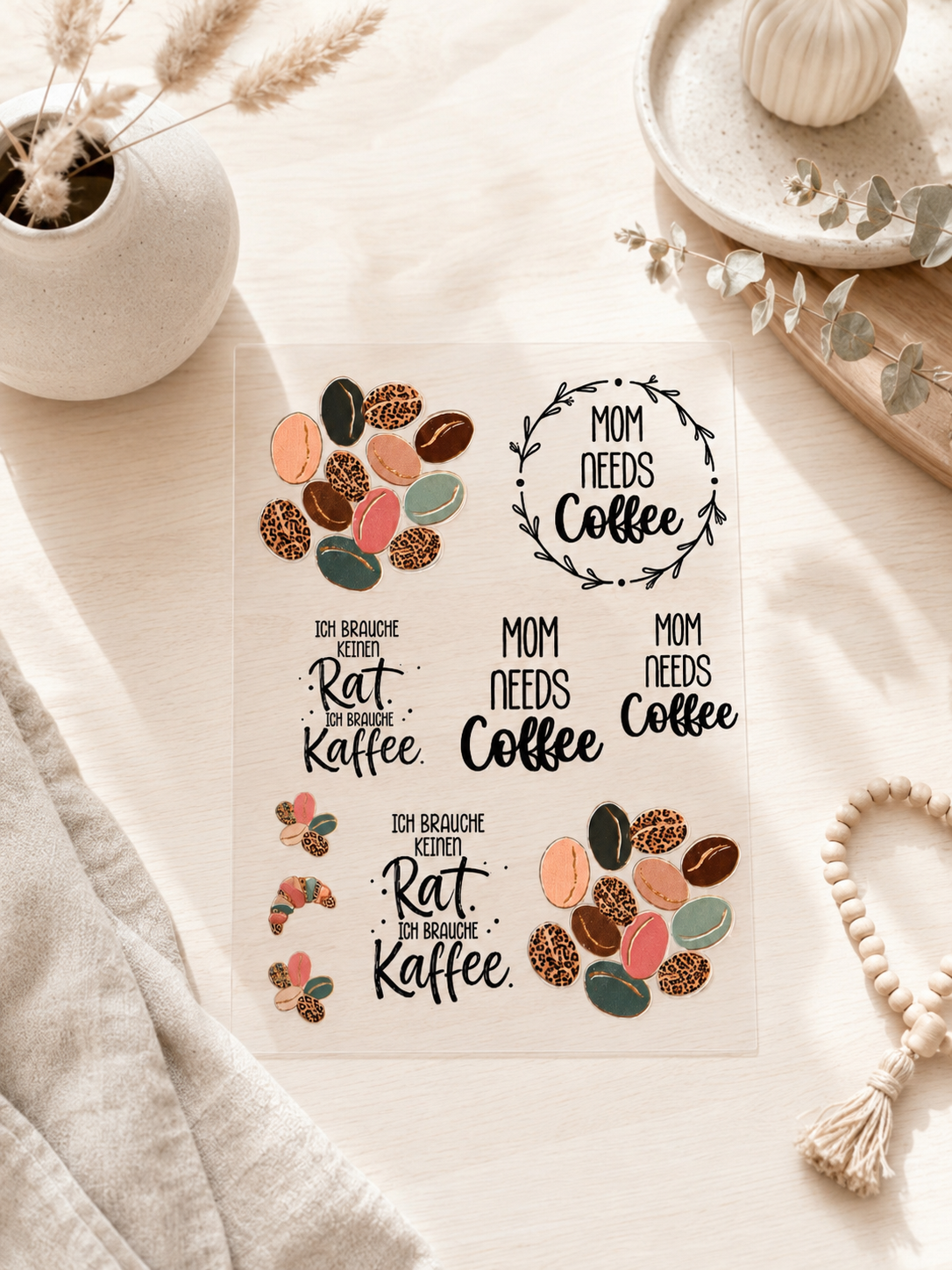 Rub-On Sticker Kaffee Leo