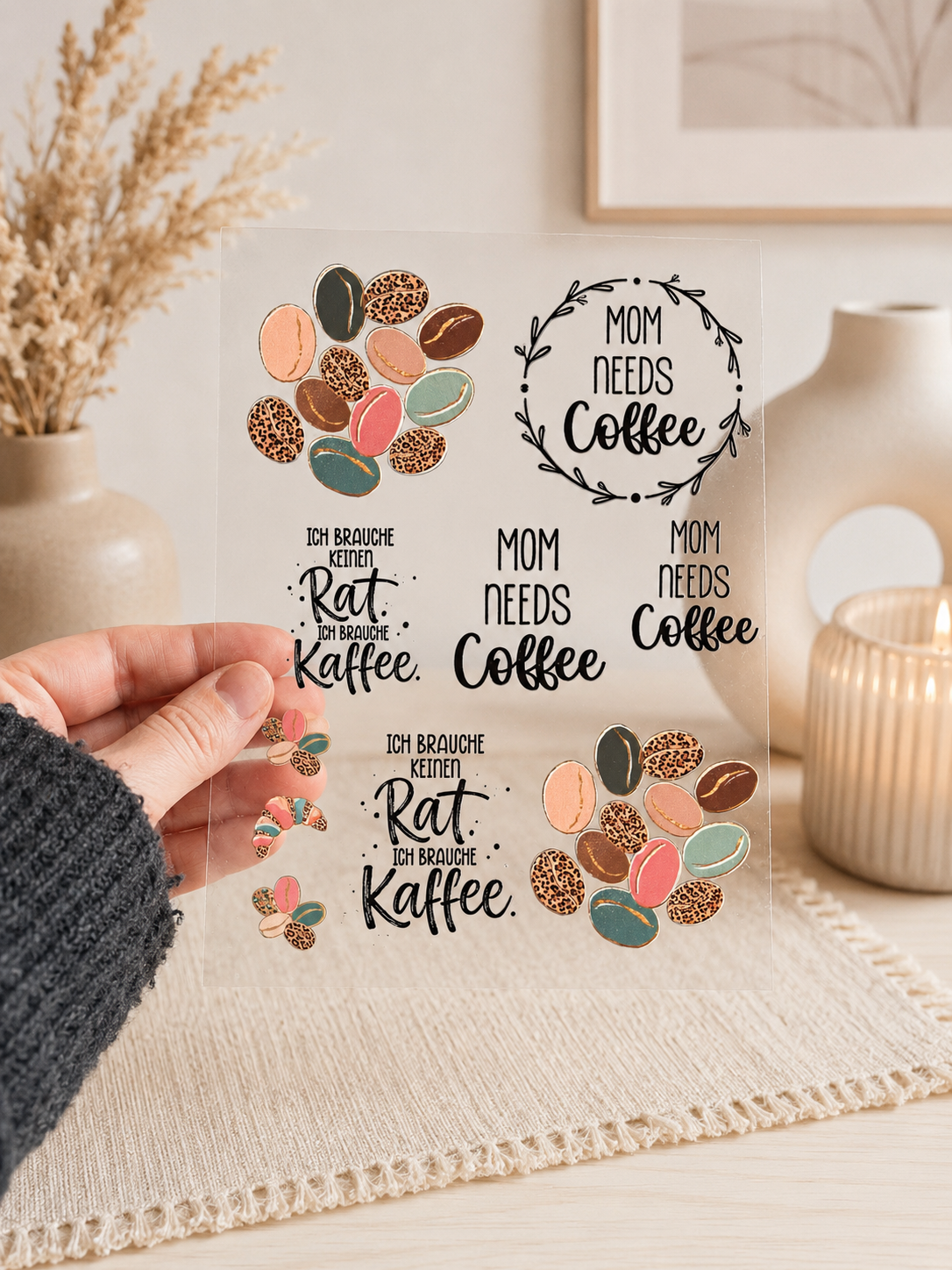 Rub-On Sticker Kaffee Leo