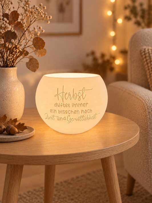 XL Kugel Windlicht - Herbst duftet