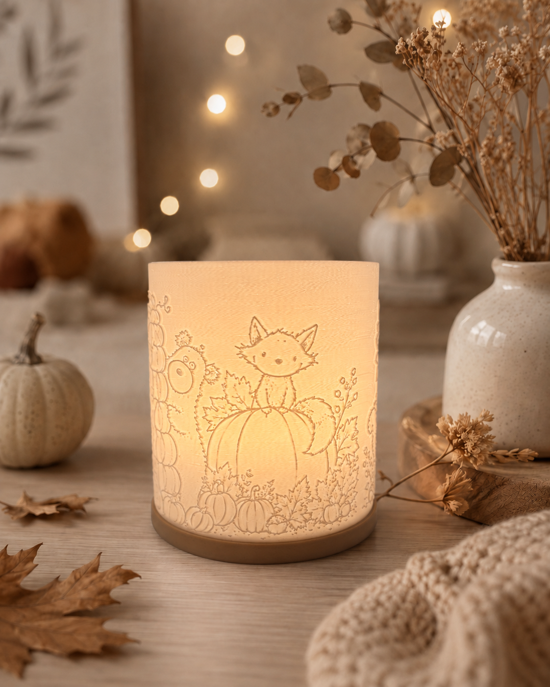 3D-Druckdatei - Windlicht - Herbsttiere