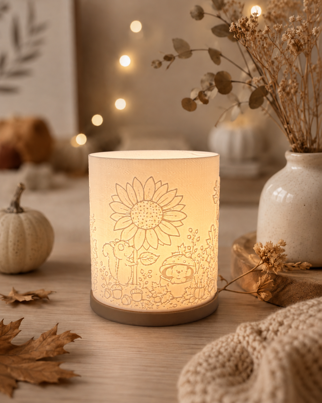 3D-Druckdatei - Windlicht - Herbsttiere