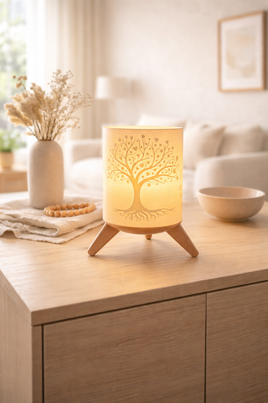 3D-Druckdatei - Deko Lampe Baum Familie - für LED Lampenfassung - inklusive Sockel