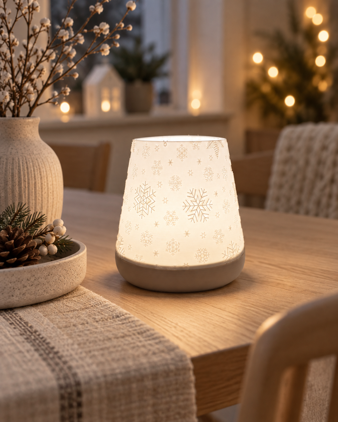 3D-Druckdatei - Windlicht - Schneeflocken Kegel