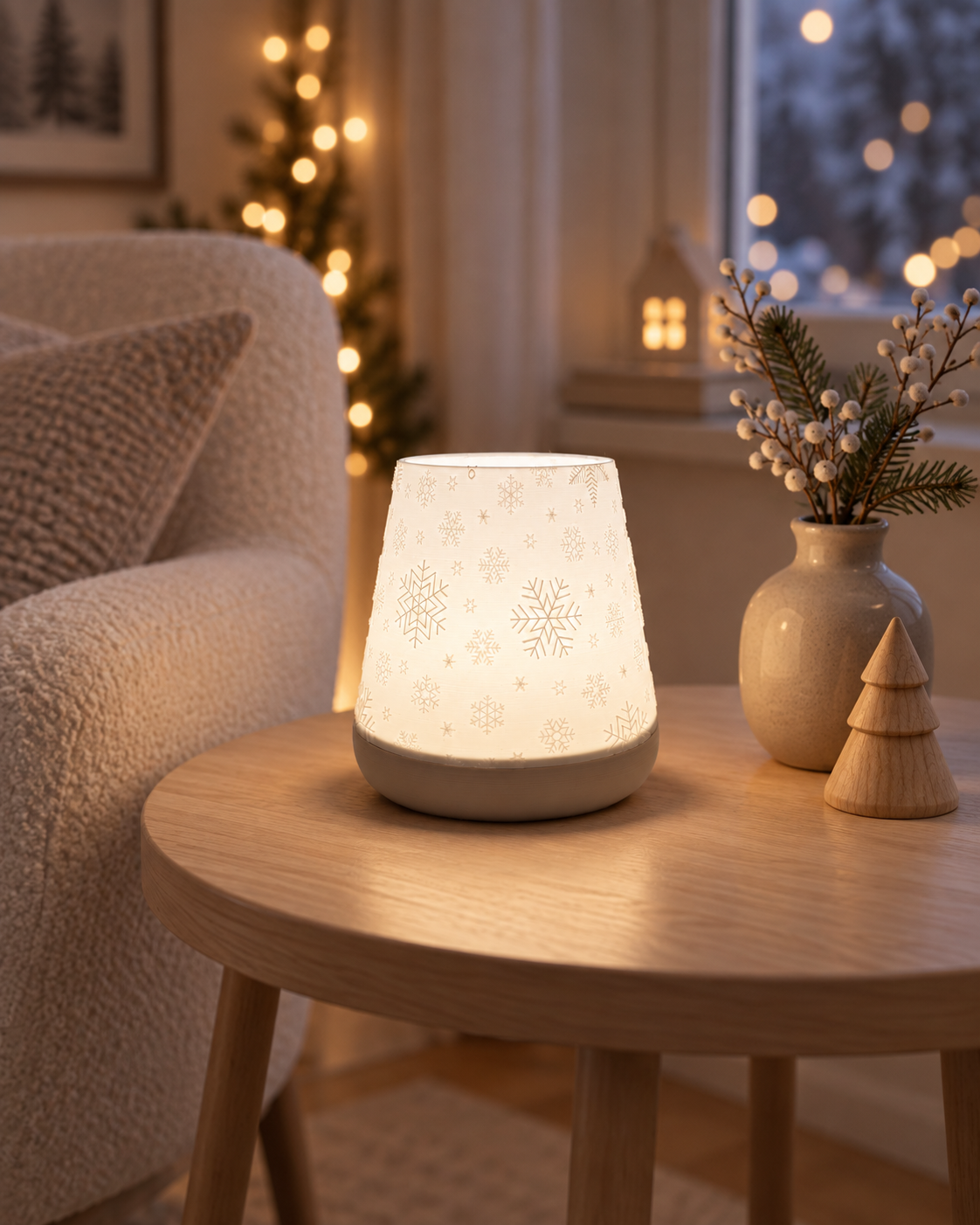 3D-Druckdatei - Windlicht - Schneeflocken Kegel
