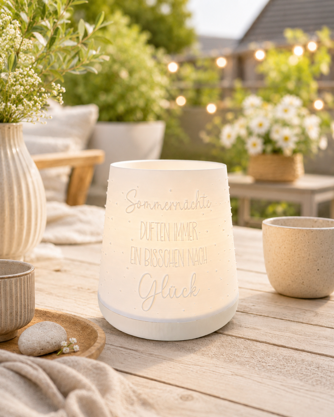 Windlicht - Sommernächte duften ein bisschen nach Glück